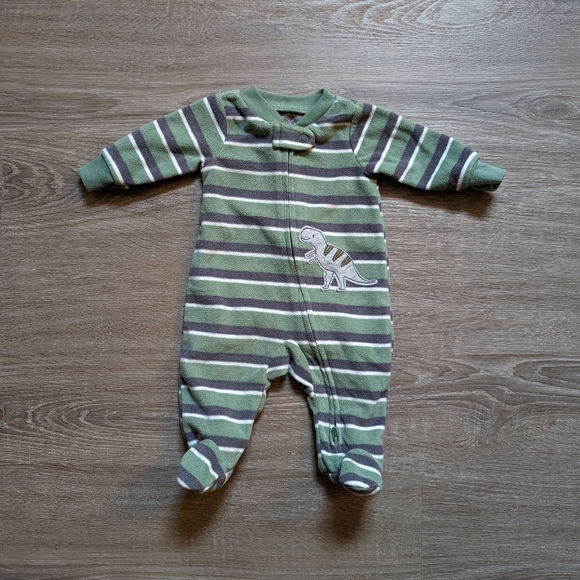 2/$30 Carter's Child of Mine Newborn 0m Fleece Footie Onesie - Picture 1 of 5